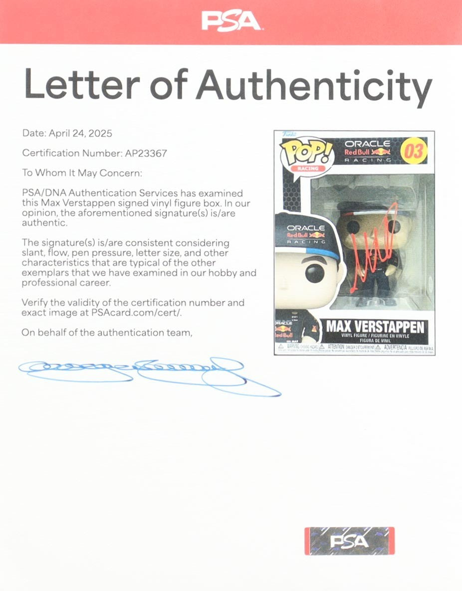 Max Verstappen Signed Oracle Red Bull Racing #03 Funko Pop! Vinyl Figure | PSA C