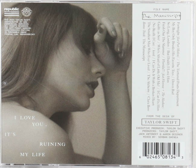 Taylor Swift Signed “The Tortured Poets Department” CD Insert w/ Case & Disc JSA
