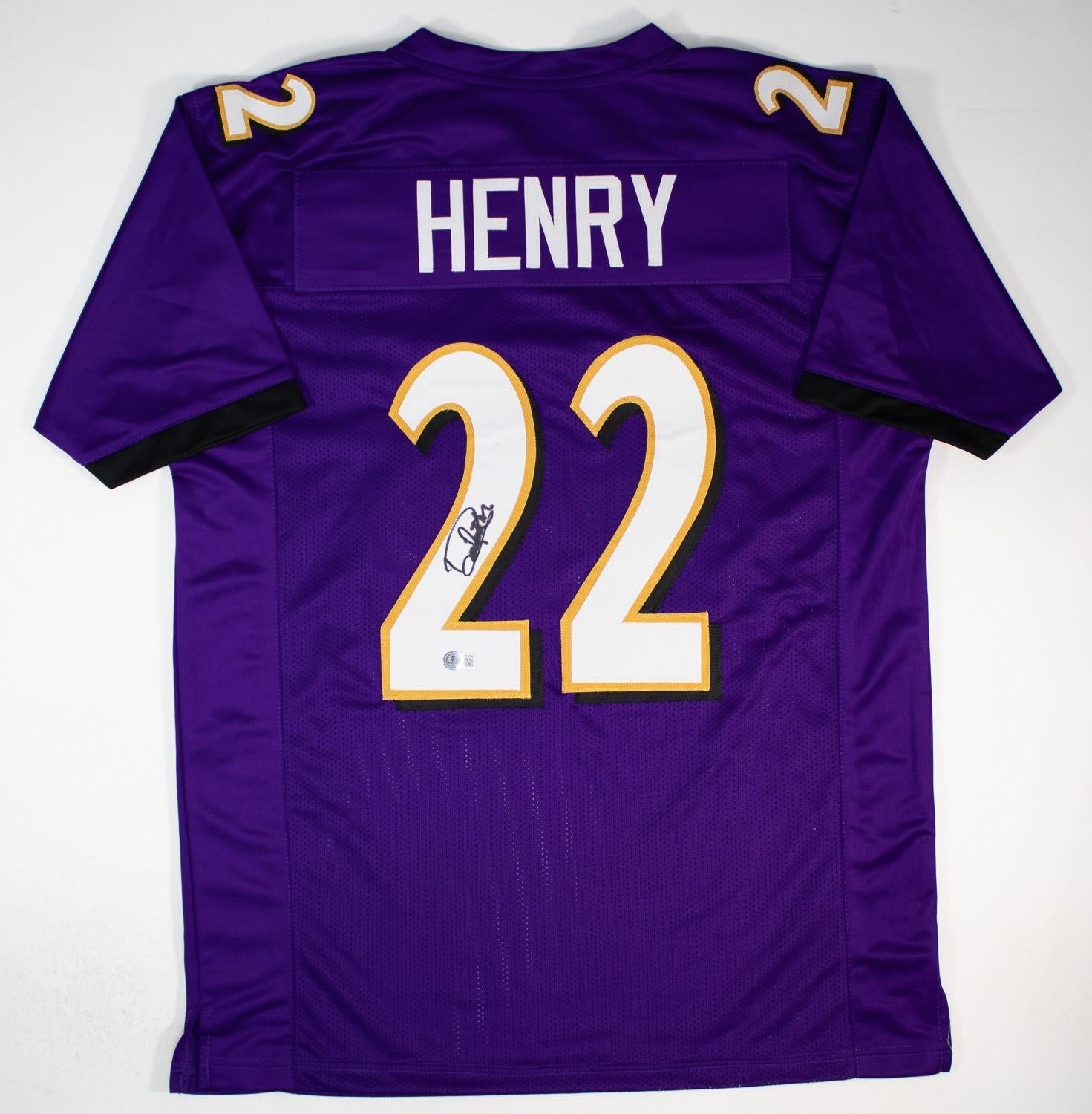 Derrick Henry Signed Baltimore Ravens Custom Jersey | Beckett Certified