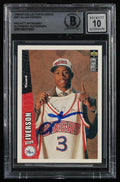 Signed Allen Iverson 1996–97 Collector’s Choice #301 Rookie Card – BGS Graded 10