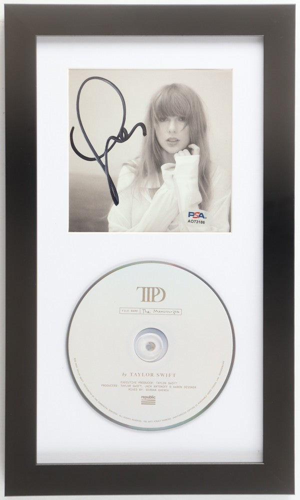 Taylor Swift Signed “The Tortured Poets Department” CD Insert Custom Framed Disp