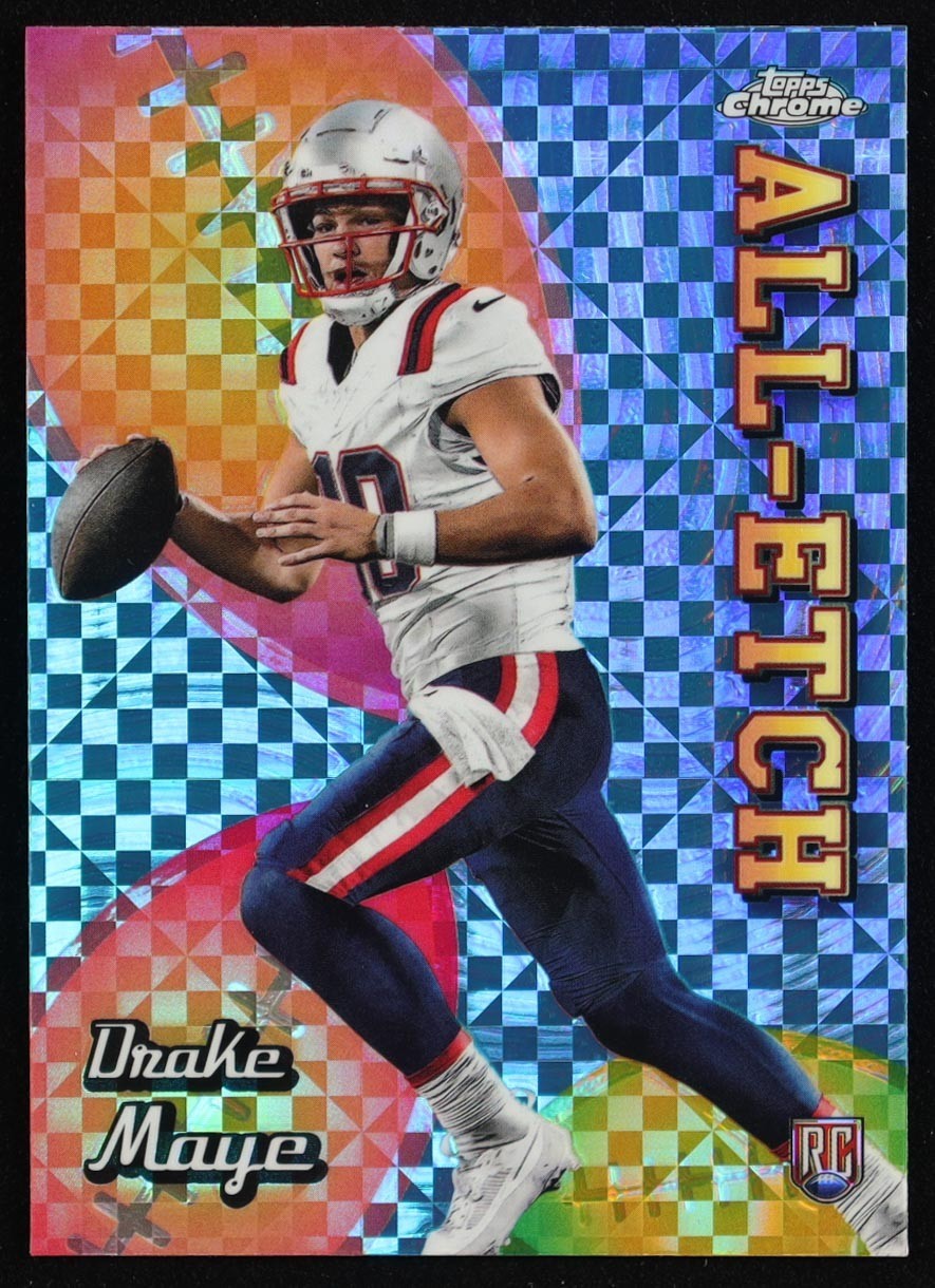 Drake Maye 2024 Topps Chrome All-Etch Xfractors #CAEDM RC – New England Patriots