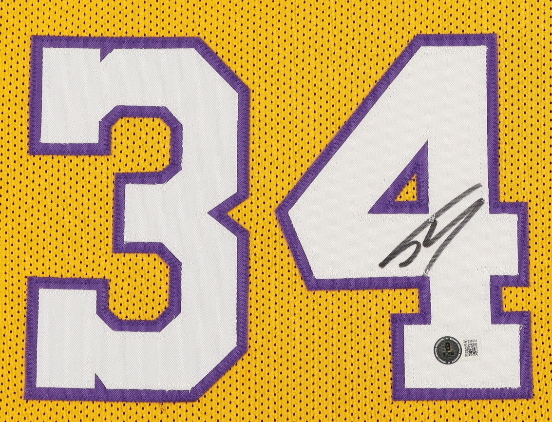 SHAQUILLE O'NEAL SHAQ Signed/Autographed Custom Jersey Framed 35x43 - Beckett