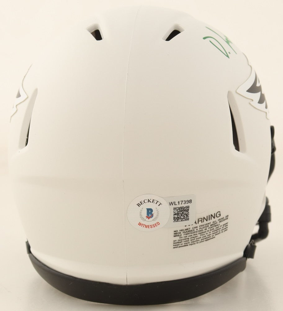 DeVonta Smith Signed Eagles Lunar Eclipse Alternate Speed Mini Helmet (Beckett)