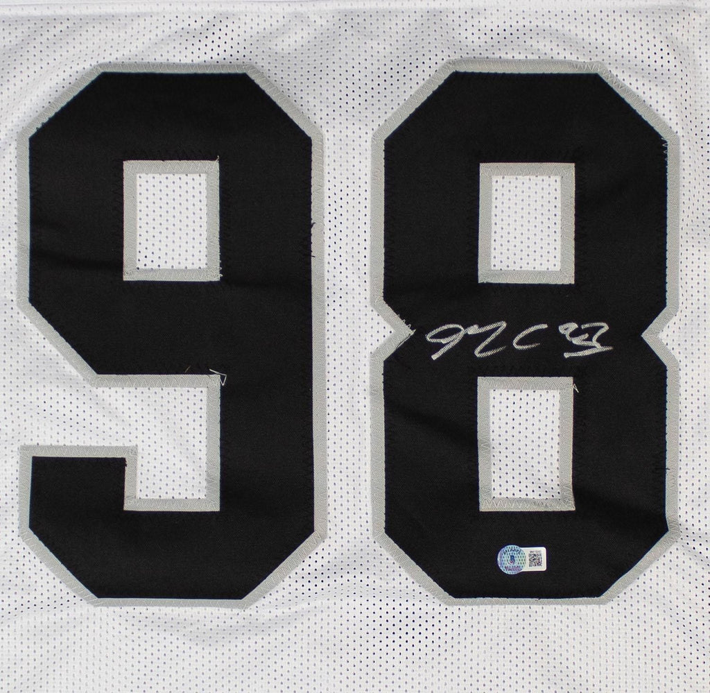 Maxx Crosby Autographed Las Vegas Raiders Custom Jersey – Beckett Witness Certif