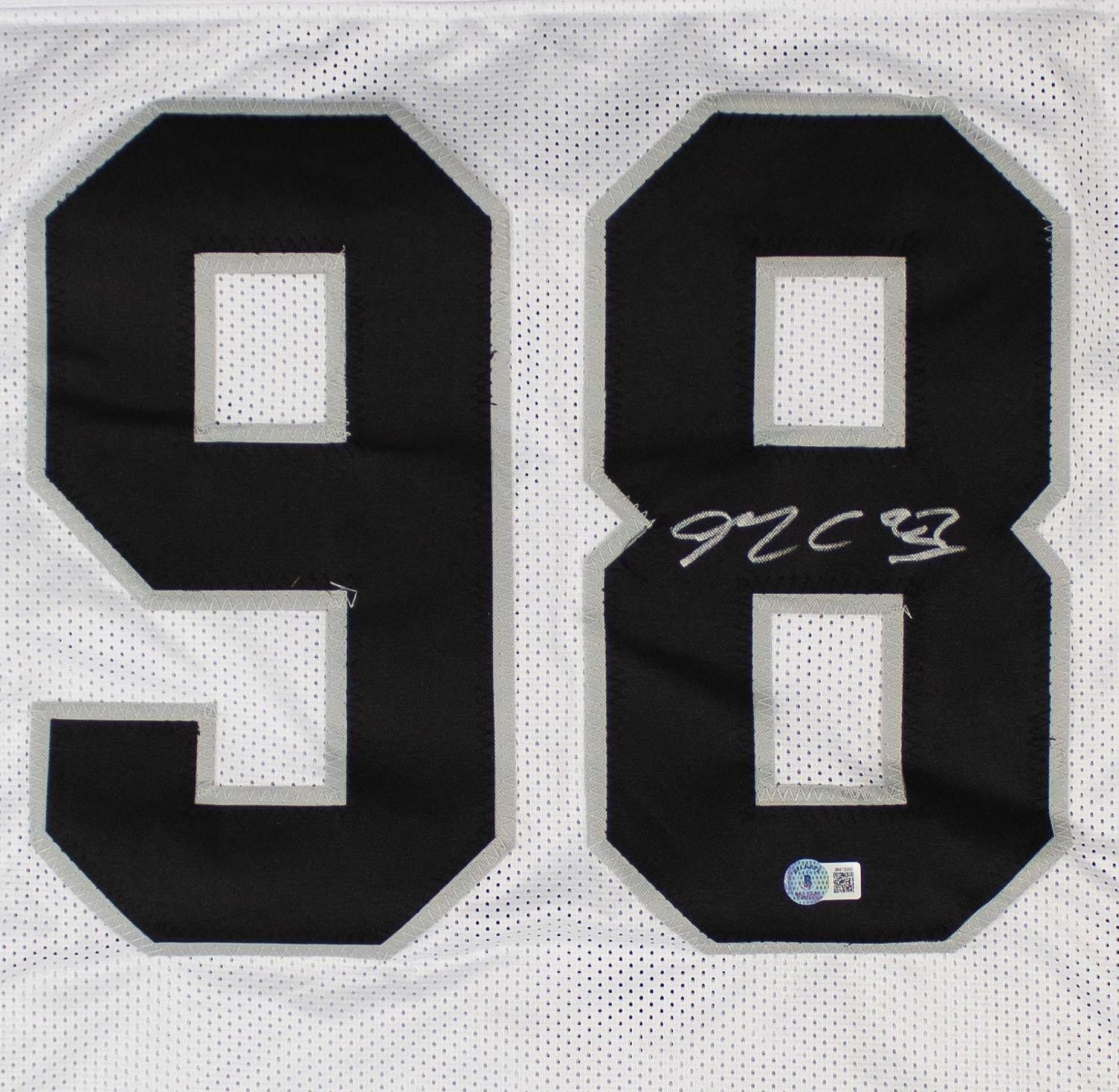 Maxx Crosby Autographed Las Vegas Raiders Custom Jersey – Beckett Witness Certif