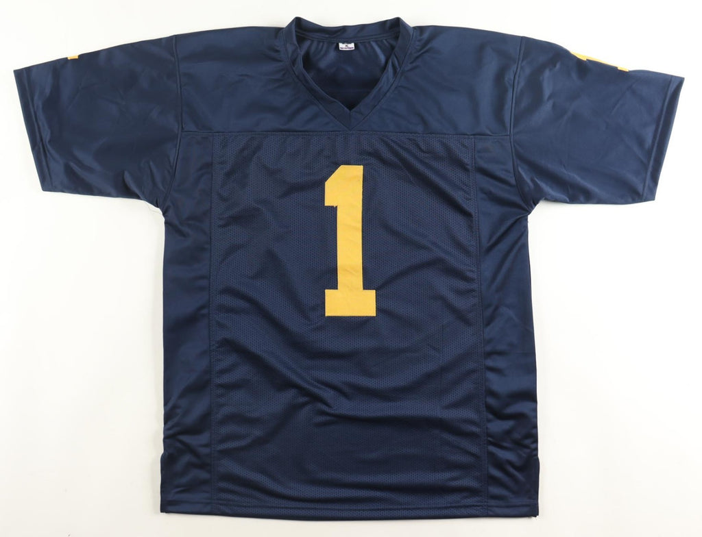Roman Wilson Signed Michigan Wolverines Blue Jersey – Beckett Certified Autograp