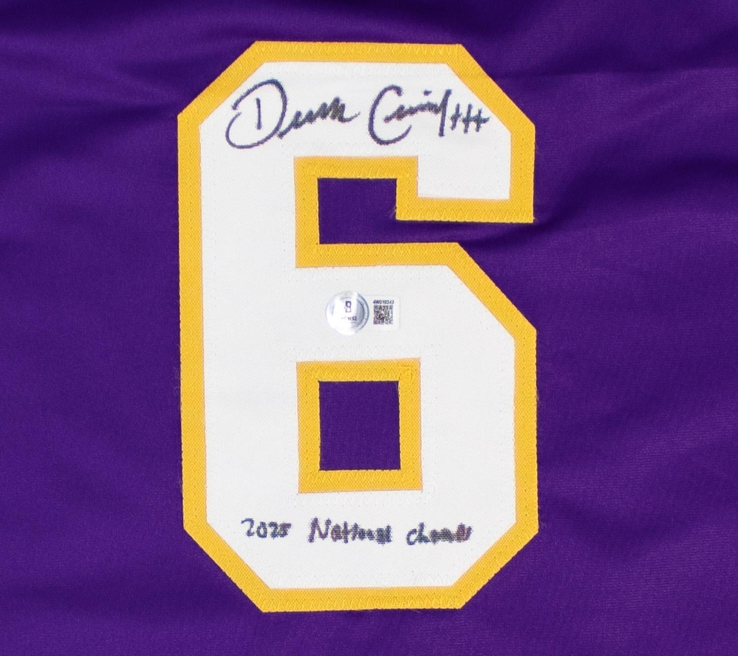 Derek Curiel "2025 National Champs" Signed LSU Tigers Jersey - Beckett Certified