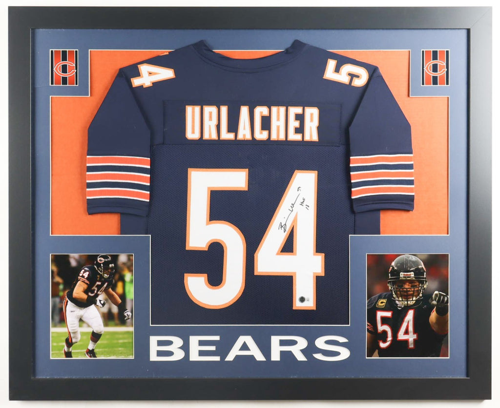 Brian Urlacher Signed Custom Framed Jersey Display – “HOF 18” Inscription | Beck