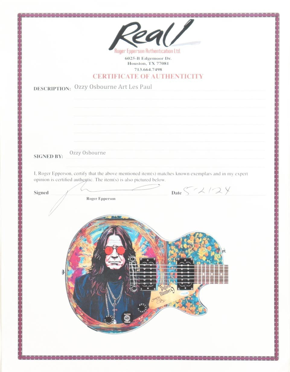Ozzy Osbourne Signed 39" Custom Electric Guitar (AutographCOA & Real)