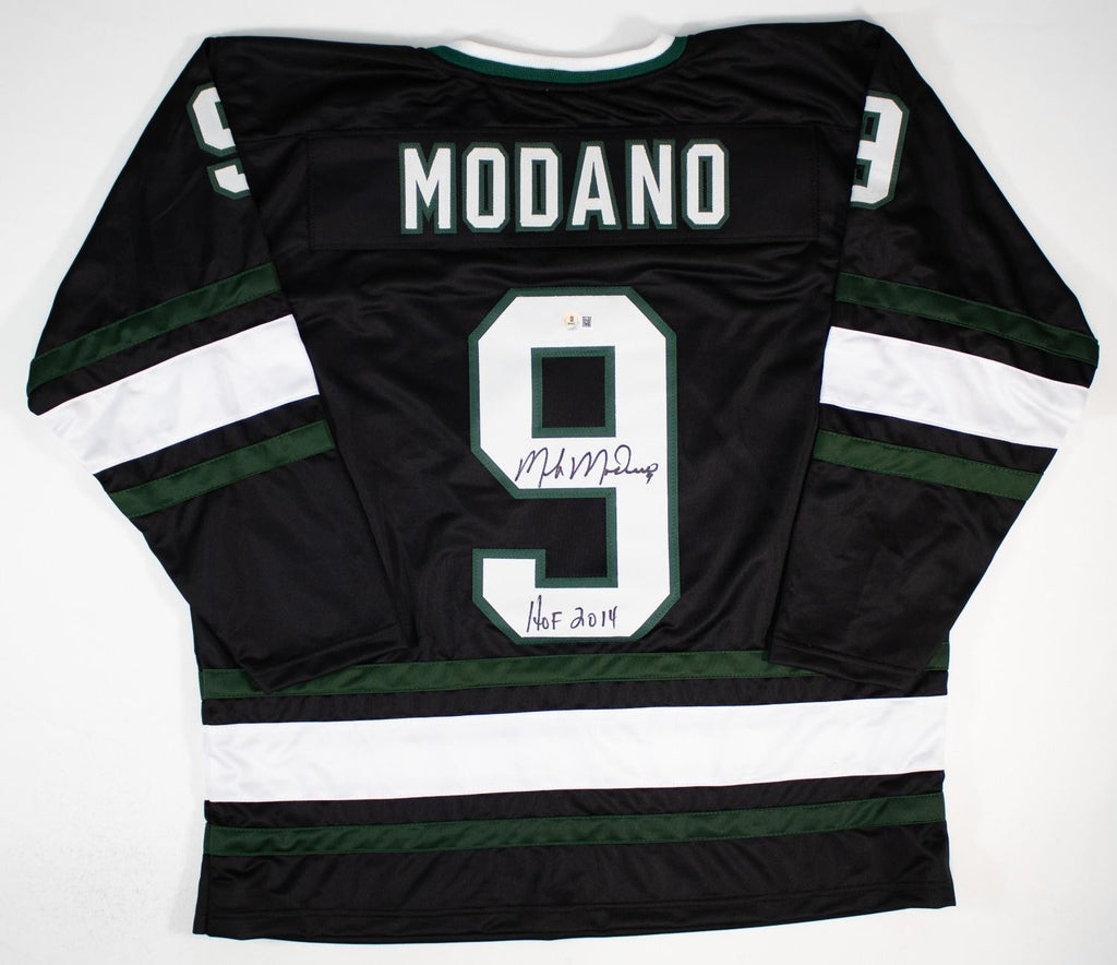 Mike Modano "HOF 2014" Signed Dallas Stars Custom Jersey (Beckett Witnessed)