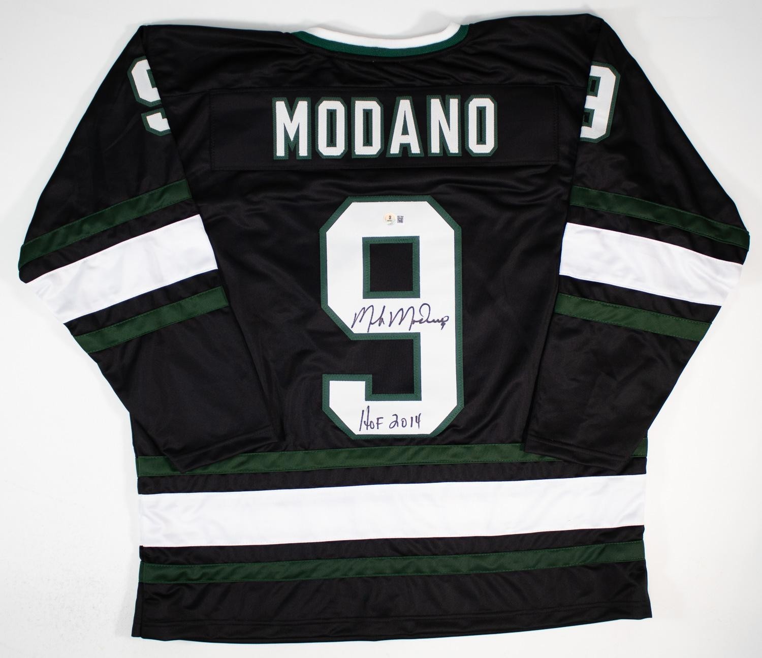 Mike Modano "HOF 2014" Signed Dallas Stars Custom Jersey (Beckett Witnessed)