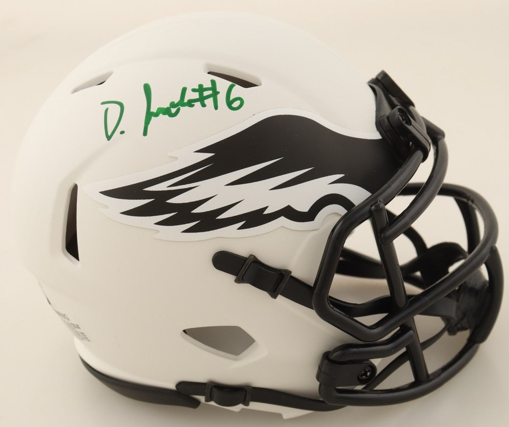 DeVonta Smith Signed Eagles Lunar Eclipse Alternate Speed Mini Helmet (Beckett)