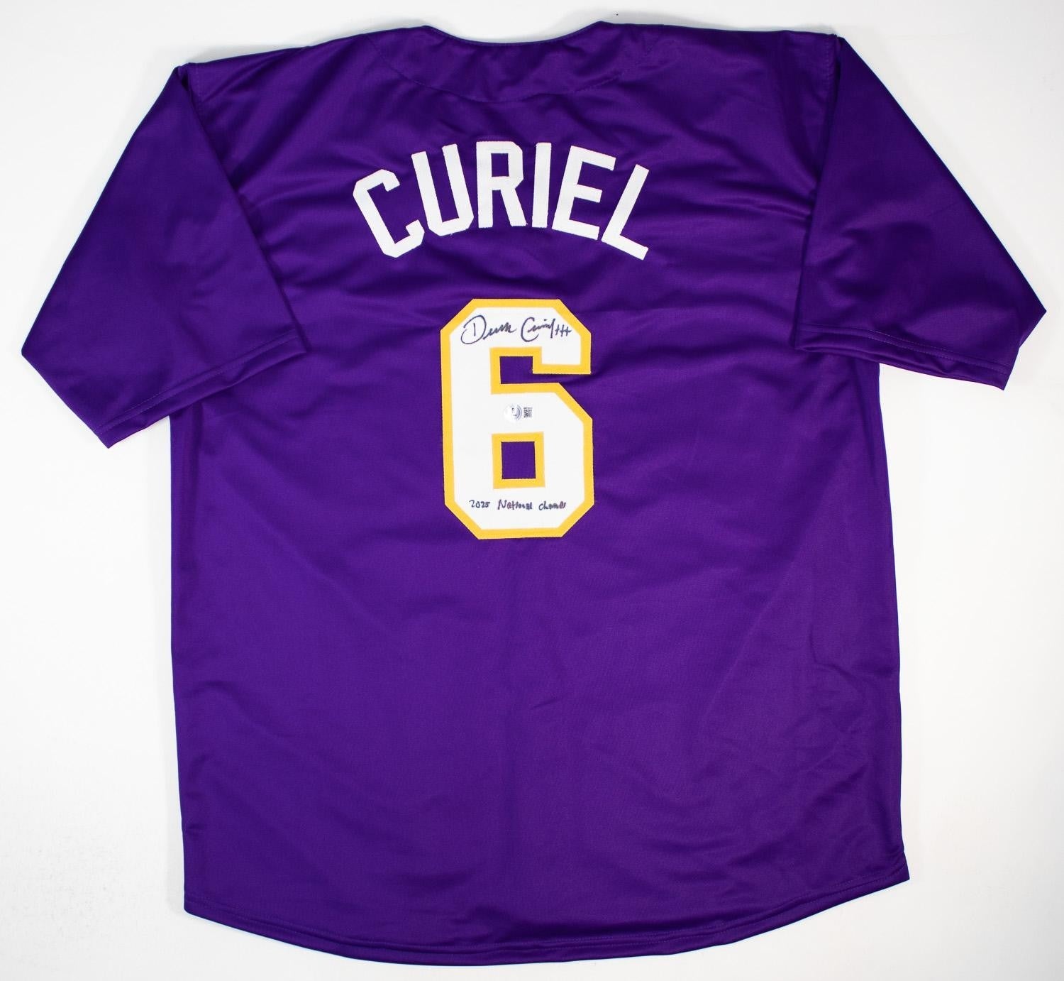 Derek Curiel "2025 National Champs" Signed LSU Tigers Jersey - Beckett Certified