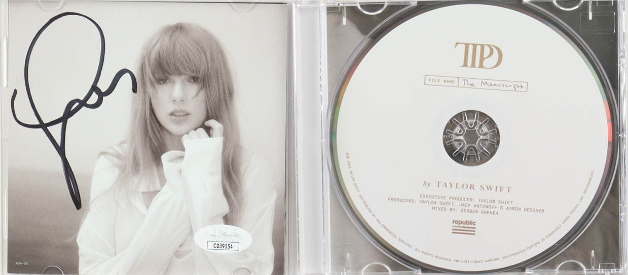 Taylor Swift Signed “The Tortured Poets Department” CD Insert w/ Case & Disc JSA
