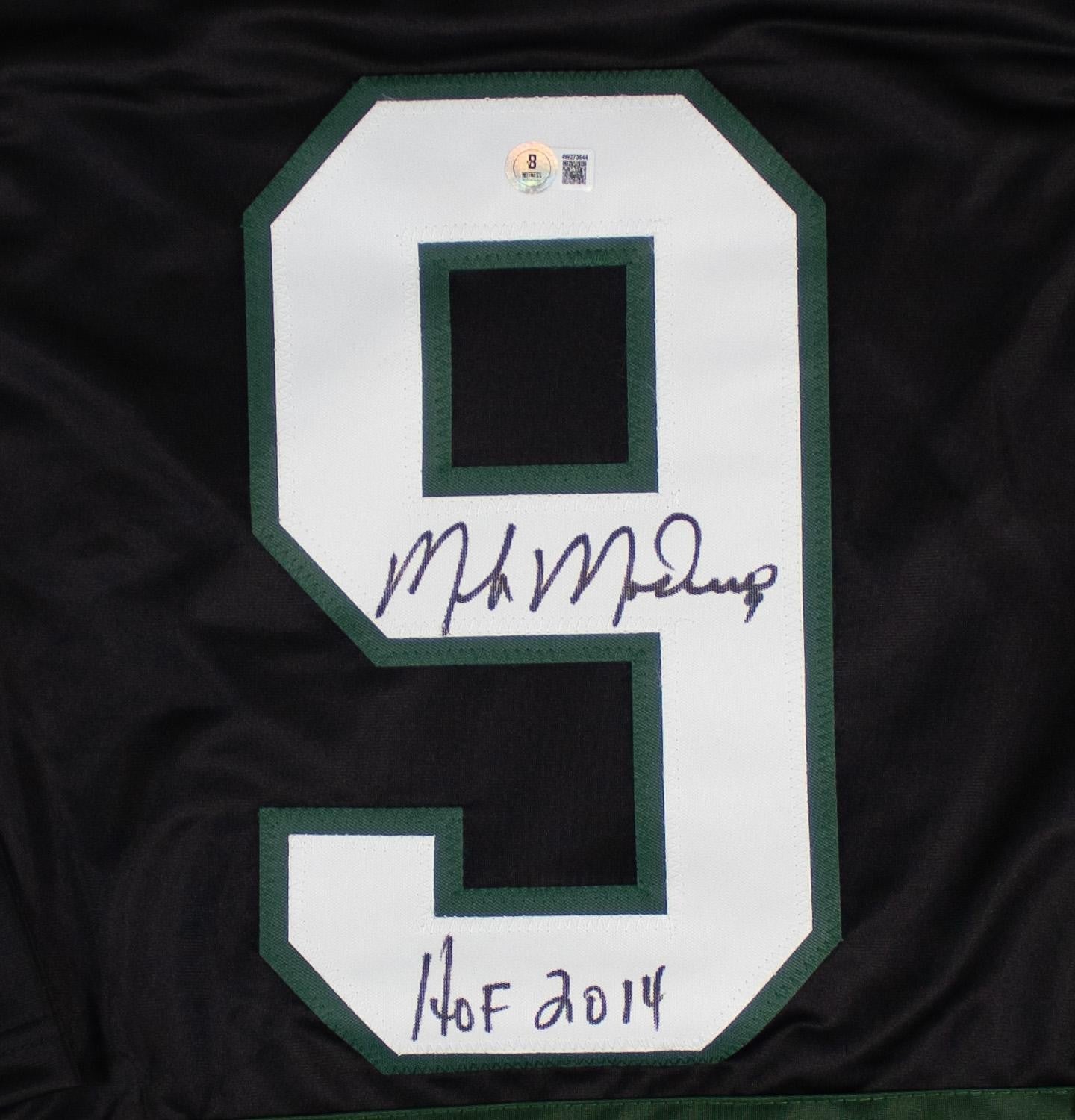 Mike Modano "HOF 2014" Signed Dallas Stars Custom Jersey (Beckett Witnessed)