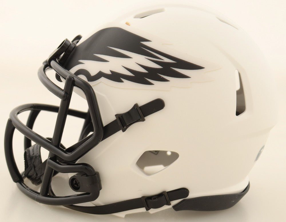 DeVonta Smith Signed Eagles Lunar Eclipse Alternate Speed Mini Helmet Inscribed