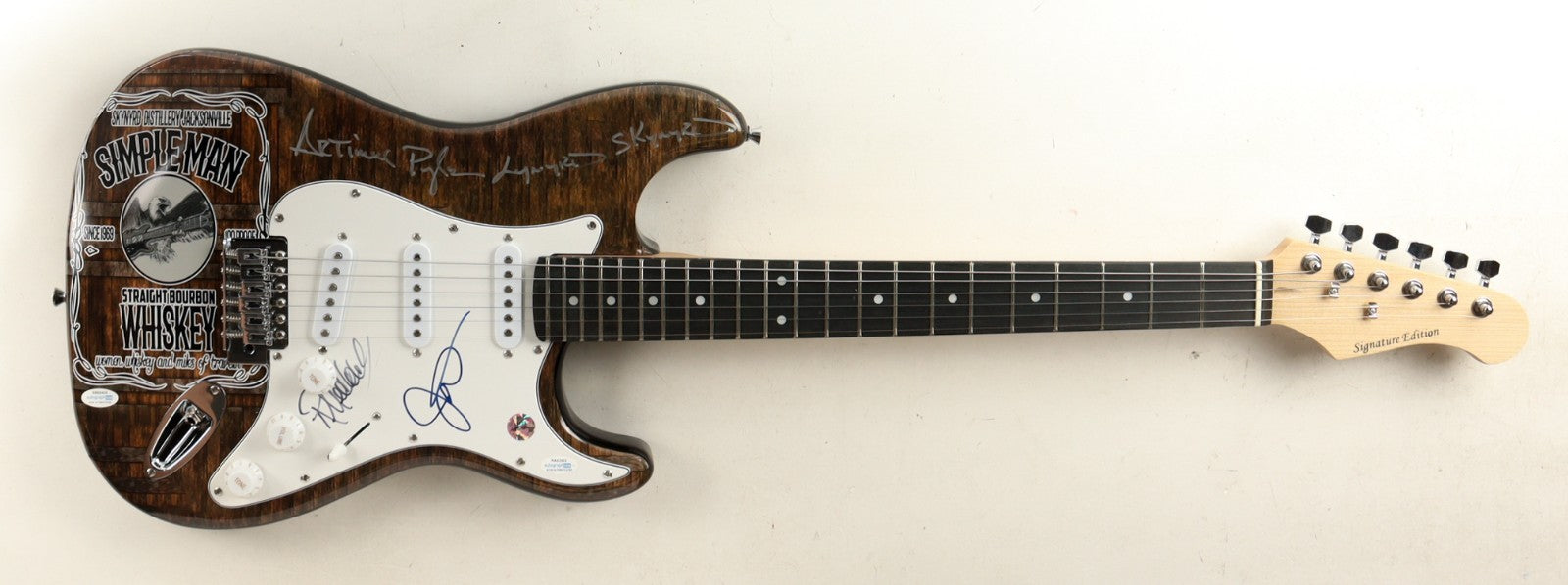 Johnny Van Zant, Rickey Medlocke & Artimus Pyle Signed Custom Guitar (ACOA)