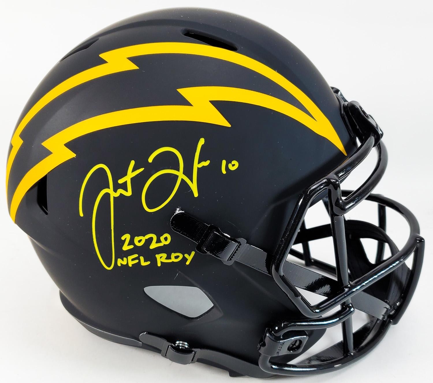 Justin Herbert Autographed Full-Size Los Angeles Chargers Eclipse Speed Helmet –
