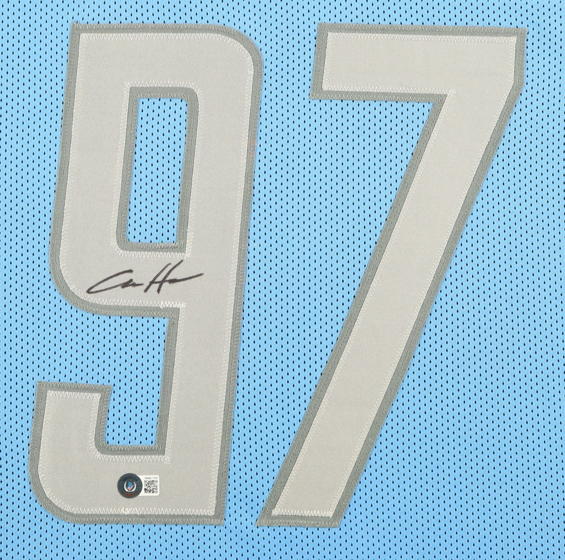 AIDAN HUTCHINSON Signed/Autographed Custom Jersey in 35x43 Frame  - Beckett/BAS