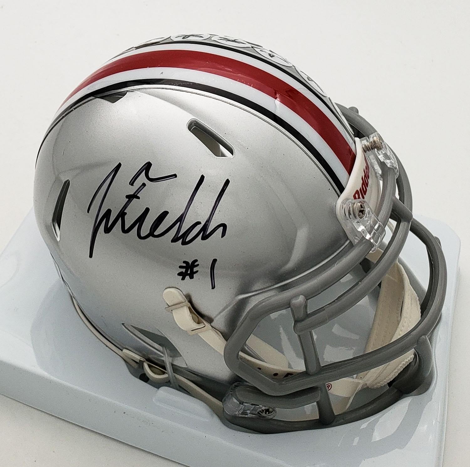 Justin Fields Autographed Ohio State Buckeyes Speed Mini Helmet – Beckett Certif