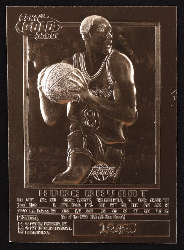 Kobe Bryant 1996-97 Skybox EX-2000 Black 23Kt Gold RC
