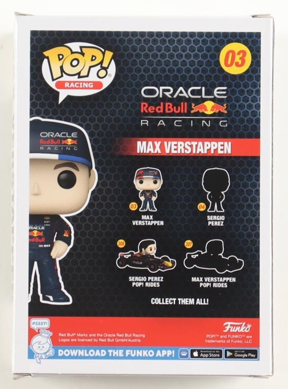 Max Verstappen Signed Oracle Red Bull Racing #03 Funko Pop! Vinyl Figure | PSA C