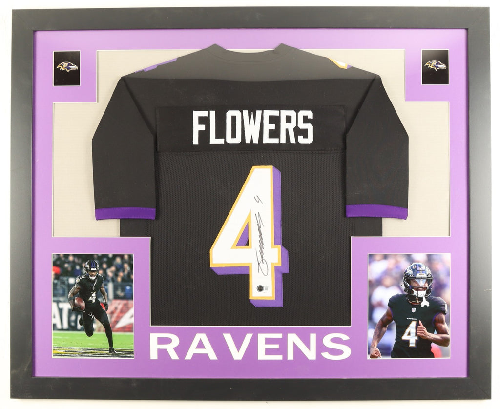 ZAY FLOWERS Signed/Autographed Custom Jersey in 35x43 Frame  - Beckett