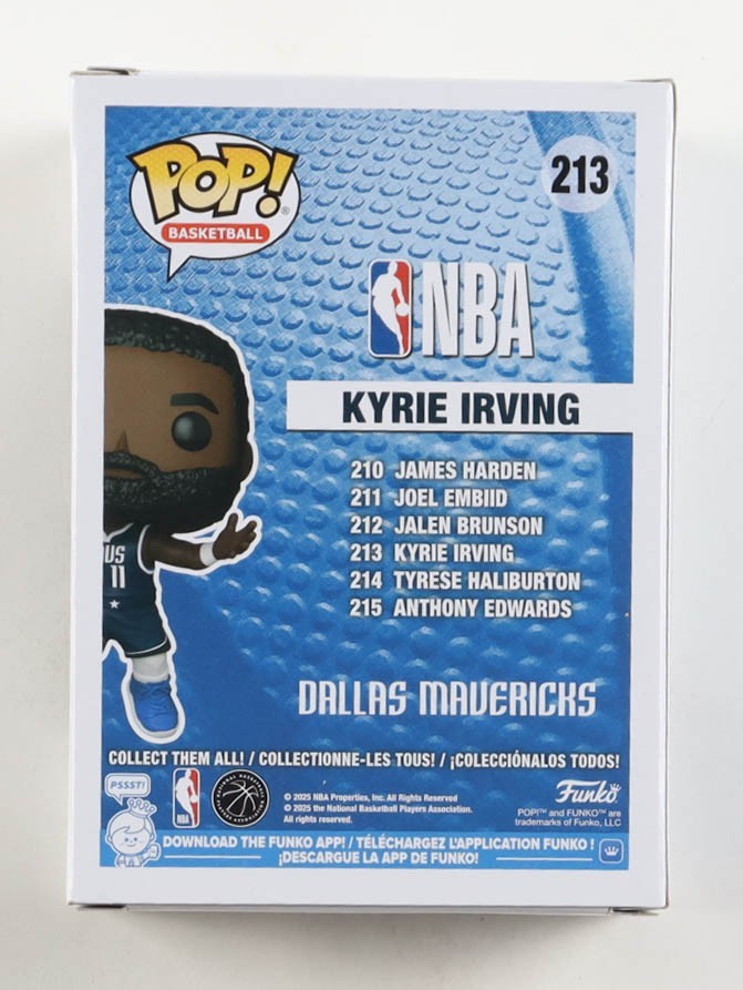 Kyrie Irving Signed Mavericks #213 Funko Pop! Vinyl Figure (AutographCOA)