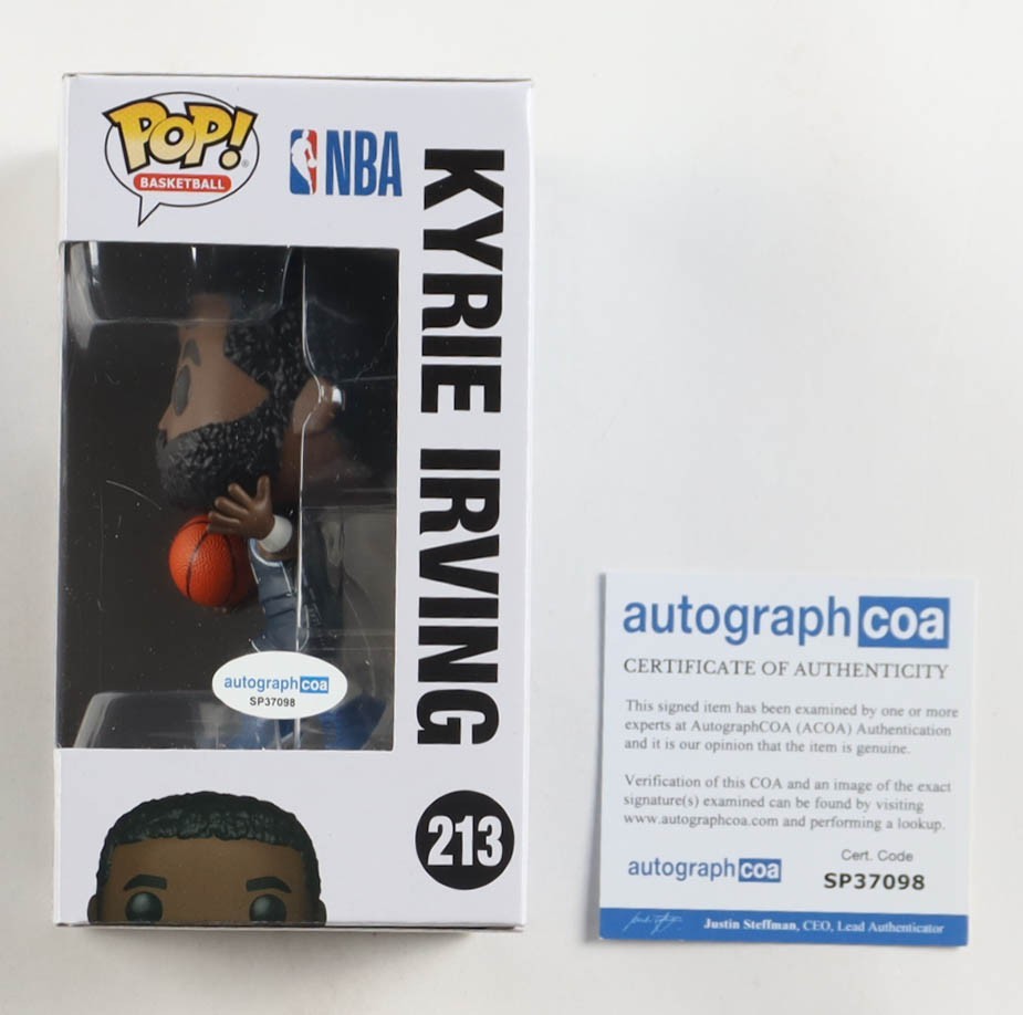 Kyrie Irving Signed Mavericks #213 Funko Pop! Vinyl Figure (AutographCOA)