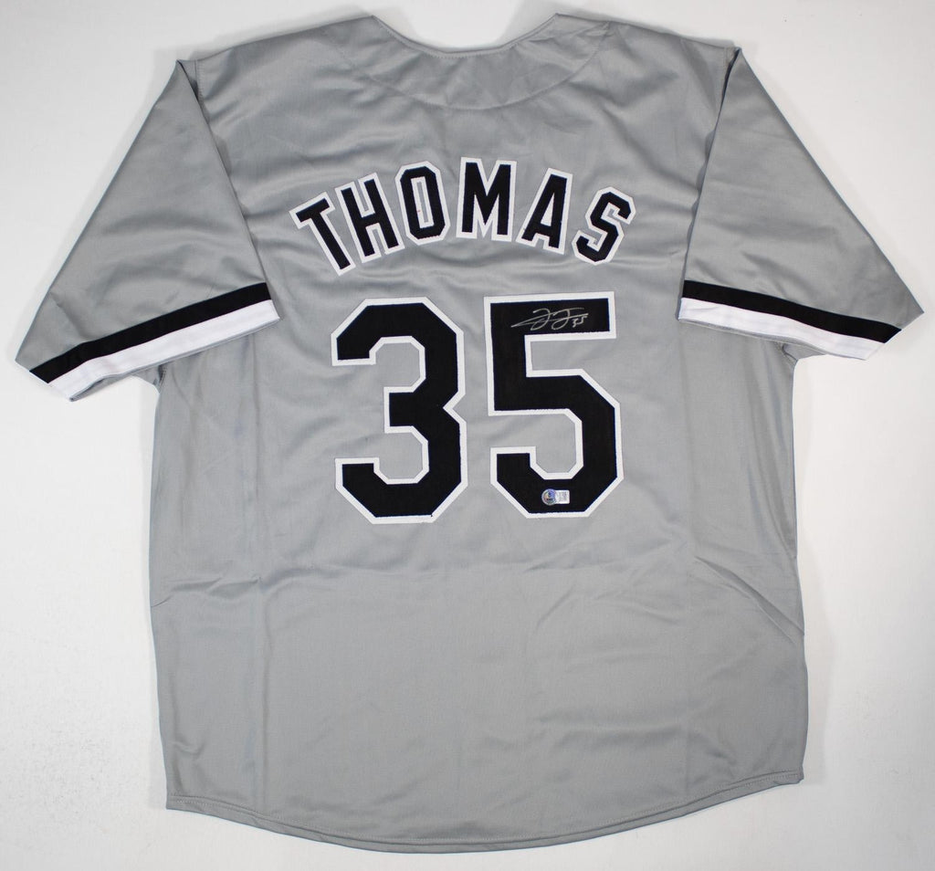 Frank Thomas Autographed Chicago White Sox Custom Jersey – Beckett Witness Certi