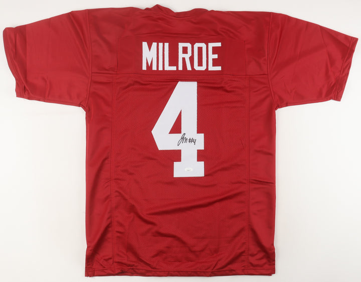 Jalen Milroe Signed Custom Jersey JSA COA Alabama Crimson Tide Autograph