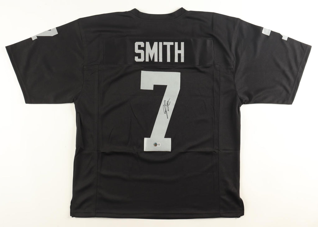 Geno Smith Signed Custom Jersey Beckett COA Las Vegas Raiders Black Autograph