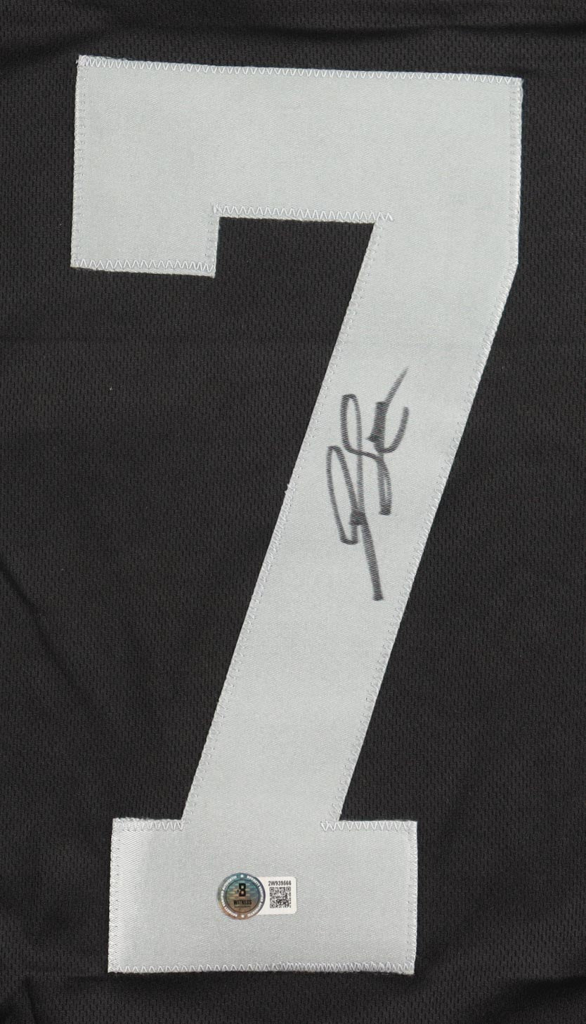 Geno Smith Signed Custom Jersey Beckett COA Las Vegas Raiders Black Autograph