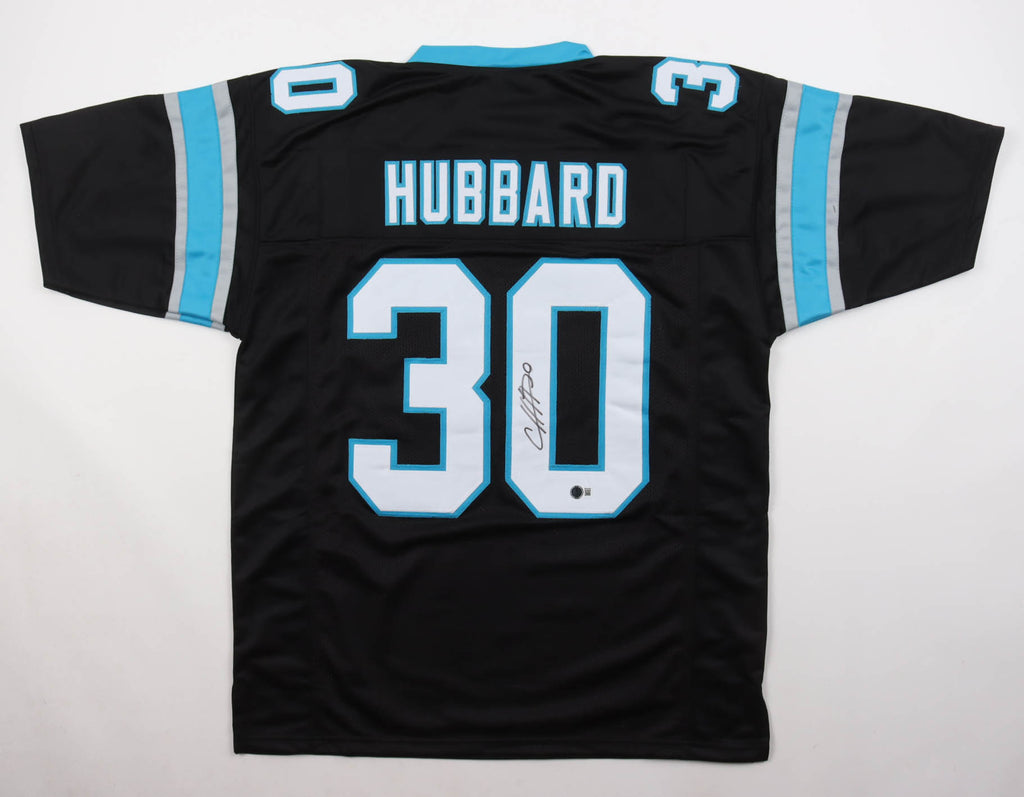 Chuba Hubbard Signed Custom Jersey Beckett COA Carolina Panthers Autograph
