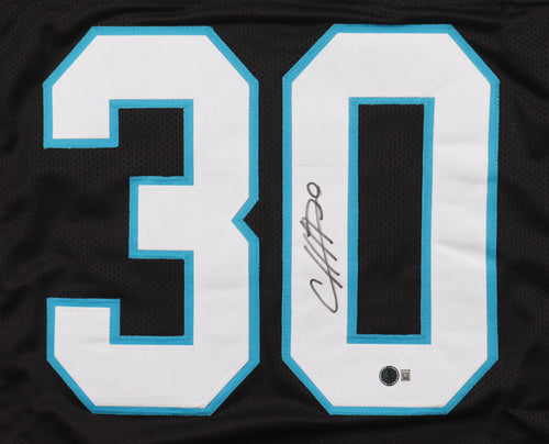 Chuba Hubbard Signed Custom Jersey Beckett COA Carolina Panthers Autograph