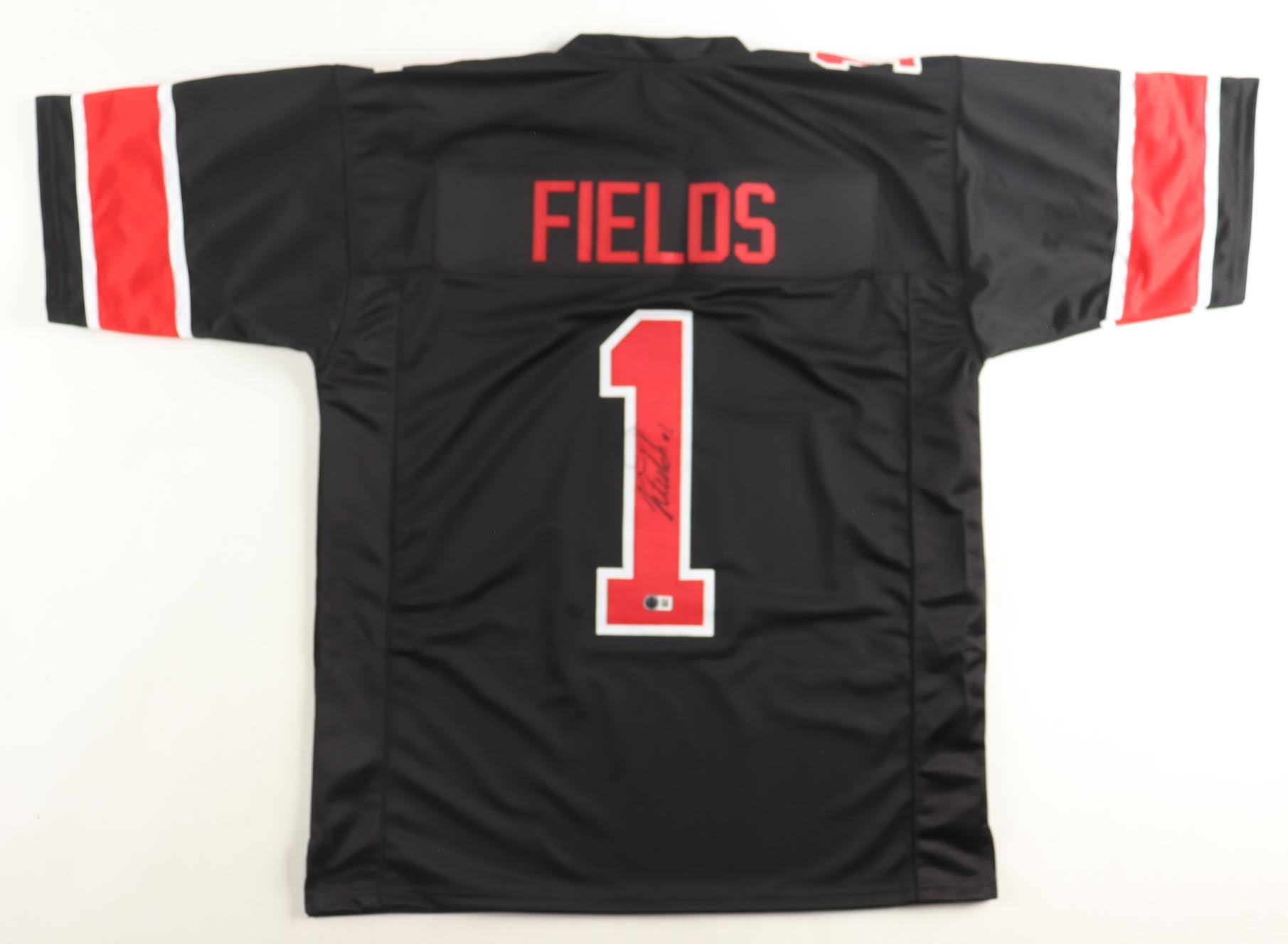Justin Fields Signed Custom Black Alt Jersey Beckett COA Ohio State Buckeyes Autograph