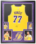 Luka Doncic Signed 34x42 Custom Framed Los Angeles Lakers #77 Nike Jersey Display — JSA COA