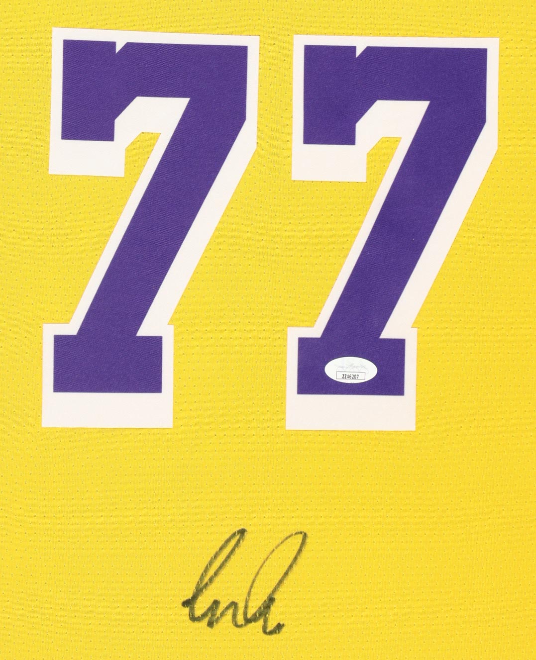 Luka Doncic Signed 34x42 Custom Framed Los Angeles Lakers #77 Nike Jersey Display — JSA COA