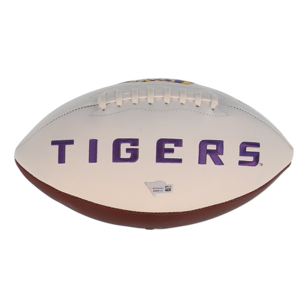 Joe Burrow Signed LSU Tigers Logo Football Inscribed 19 Heisman Fanatics Hologram COA