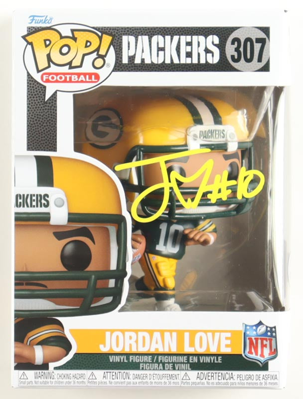 Jordan Love Signed Packers #307 Funko Pop! Figure (Beckett Authenticated)