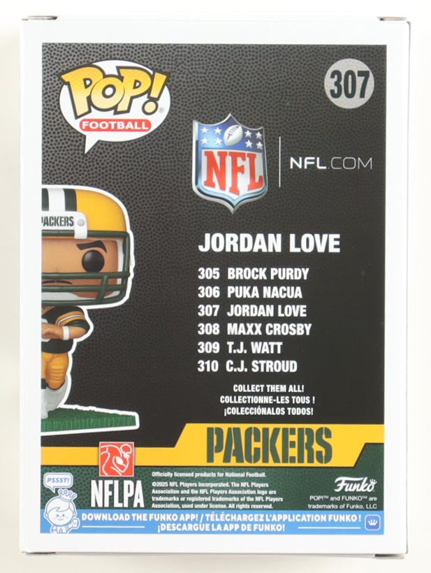 Jordan Love Signed Packers #307 Funko Pop! Figure (Beckett Authenticated)